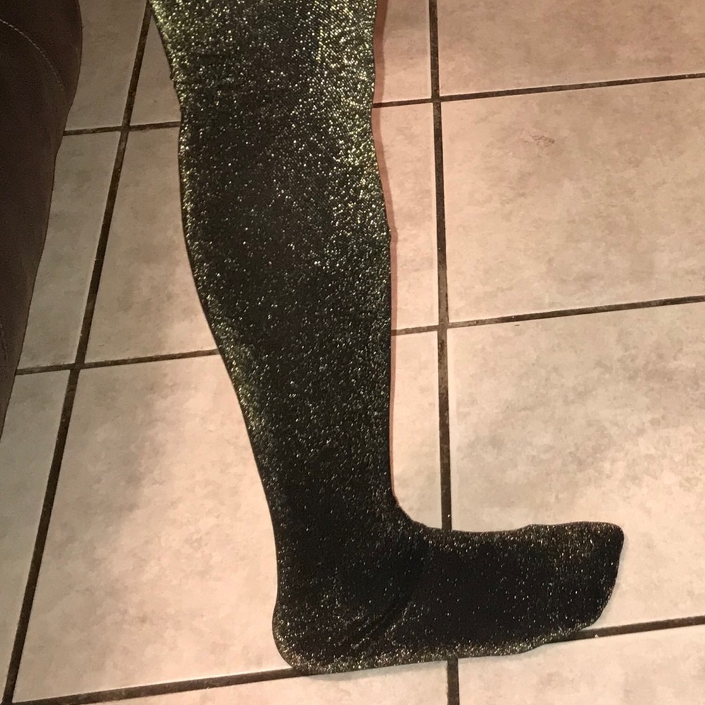 Gold glitter tights